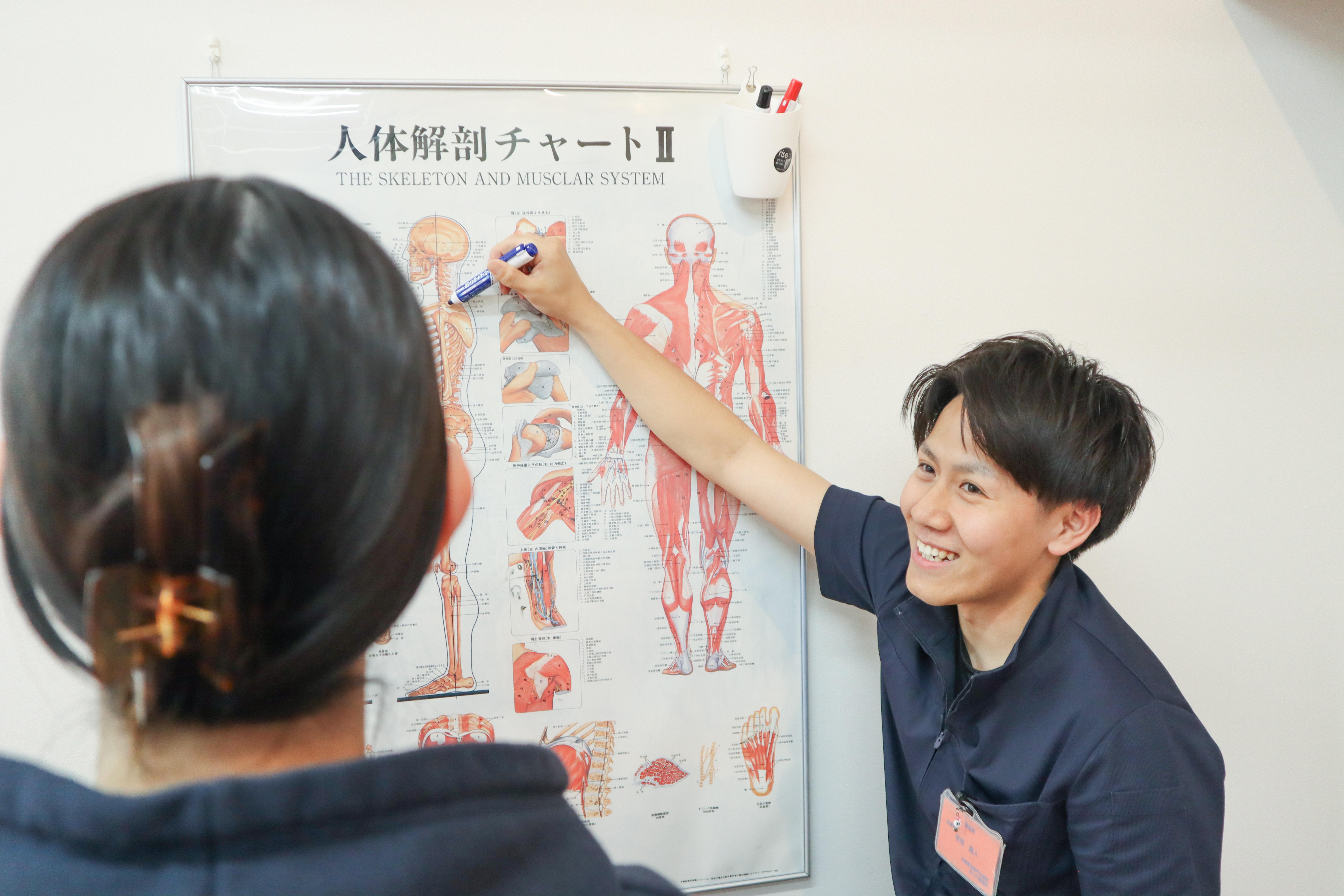 インナーマッスル説明の様子|近江八幡市 整体